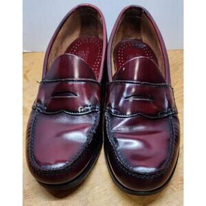 Vtg GH Bass Weejuns Mens 10 Penny Loafers Burgundy Leather Made In USA Oxblood